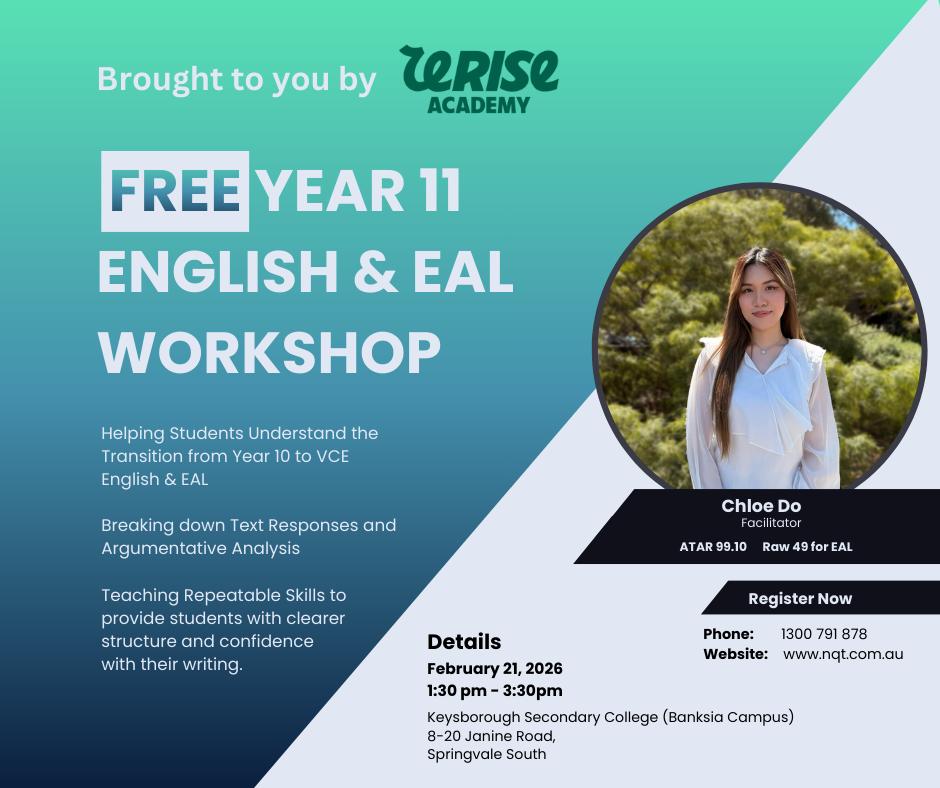 Free Year 11 English & EAL Workshop